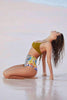 Printed Flat High-Waisted Bikini Bottom