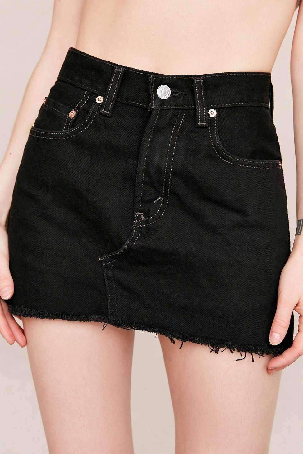 Urban Renewal Low Rise Dark Denim Mini Skirt