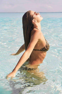 Out From Under Printed Triangle Racerback Bikini Top