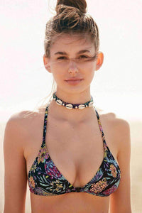 Printed Triangle Racerback Bikini Top