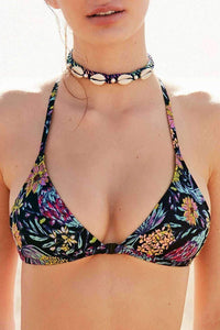 Printed Triangle Racerback Bikini Top