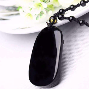 Natural Black Obsidian Dragon Pendant